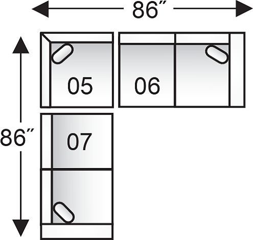Superstyle Furniture Ltd. Customizable 7002 3-Piece Right-Arm Facing Sectional and Loveseat-1