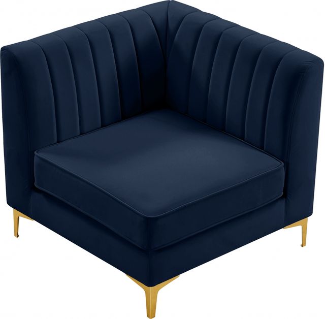 Meridian Furniture Alina Navy Velvet Corner Chair-3