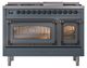 Ilve® Nostalgie II Noblesse 48'' Blue Gray Pro Style Dual Fuel Range with Burnished Trim-1