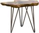 A & B Home Brown Resin Top Side Table with Black Metal Legs-1