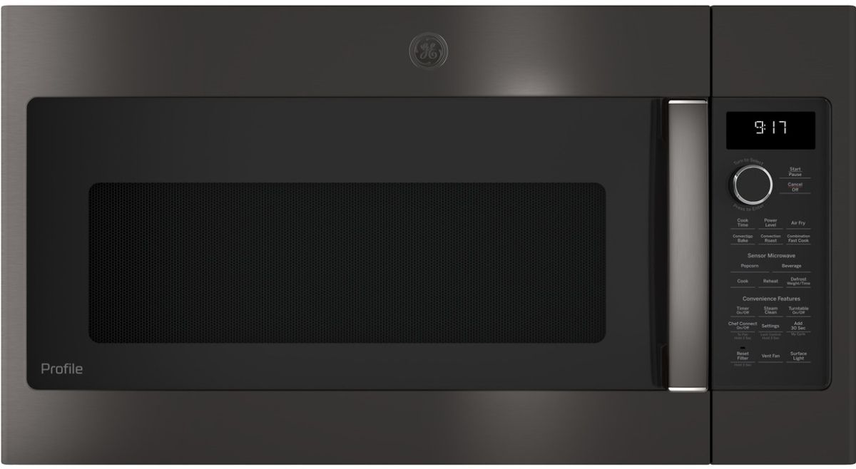 GE Profile™ 1.7 Cu. Ft. Fingerprint Resistant Black Stainless Over The Range Microwave