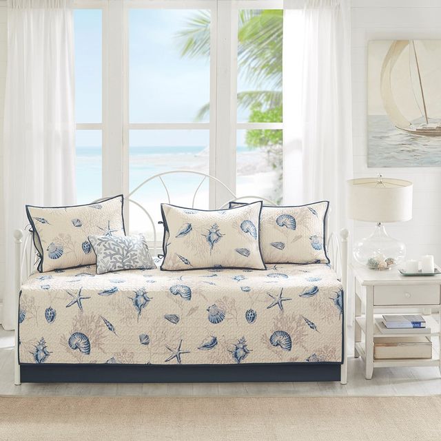 Olliix by Madison Park 6 Piece Blue Bayside Reversible Daybed Cover Set-1