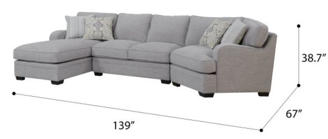 Emerald Home Analiese 3-Piece Gray Left-Arm Facing Sectional and Chaise-2