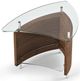 BDI Fin™ 1110 Glass Top End Table with Natural Walnut Base-0