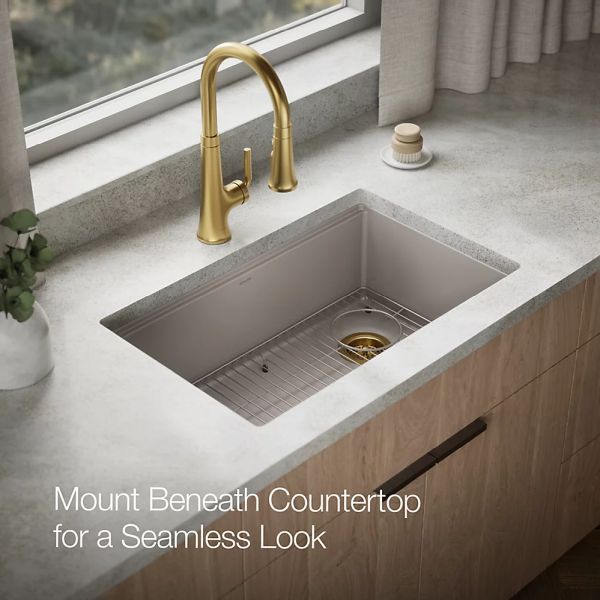 KOHLER® Billings® Matte Taupe 30" Undermount Single-Bowl Kitchen Sink-4