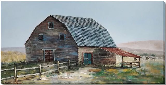 Classy Living Contemplative Pastoral Charm Barnscape Wall Art-0
