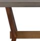 Armen Living Picadilly Gray Rectangle Console Table with Brown Brushed Trestle Base-2
