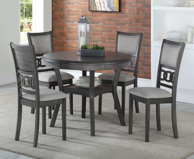 New Classic® Home Furnishings Gia 5-Piece Gray Round Dining Table Set-1