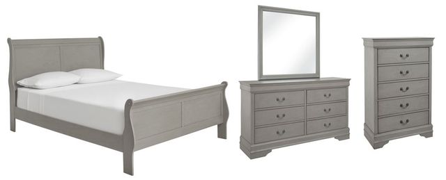 Signature Design by Ashley® Kordasky 4-Piece Gray King Sleigh Bed Set-0