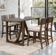Furniture of America® Vellara 5-Piece Dark Walnut Wood Top Counter Table Set-0