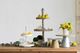 A & B Home White Round Two-Tiered Wooden Tray-2