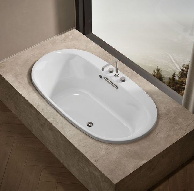 KOHLER® Underscore® White 65.5" x 35.75" Drop-In/Undermount Bath with Bask® Heated Surface-1
