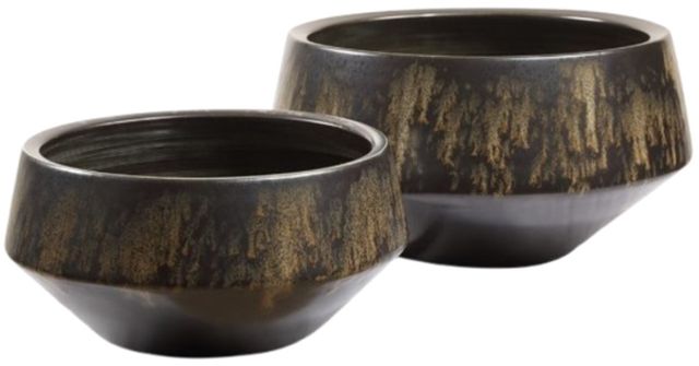 Uttermost® Bronze Duo 2-Piece Bronze Vases Set-0