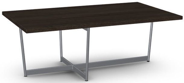 Amisco Customizable Jill Solid Birch Coffee Table with X-Shaped Metal Frame -0