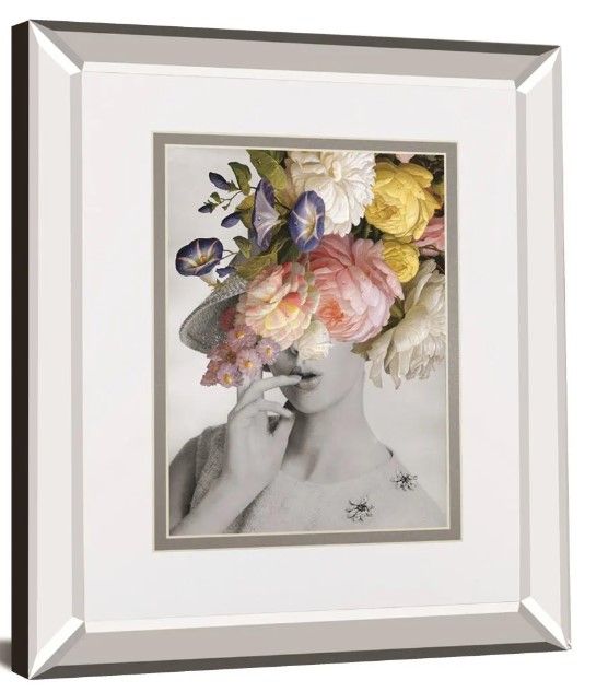 Classy Art Garden Party I By Wild Apple Portfolio Mirror Framed Wall Art-0