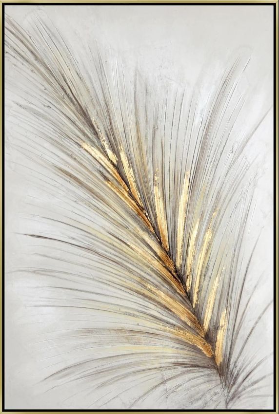 Classy Art Style 7 Hand Painted Textured Canvas with Foil Wall Art-0