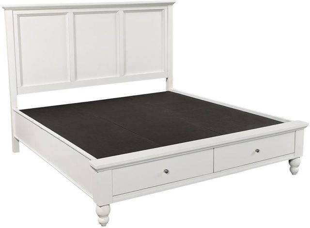 aspenhome® Cambridge White Queen Panel Storage Bed-3
