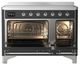 Ilve® Majestic III 48" Graphite Matte Pro Style Induction Range with Solid Door and Chrome Trim-1