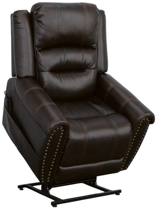 Flexsteel® Oscar Molasses Power Lift Recliner with Right-Hand Control and Power Headrest-1