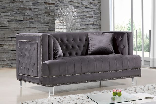 Meridian Furniture Lucas Grey Velvet Loveseat-3