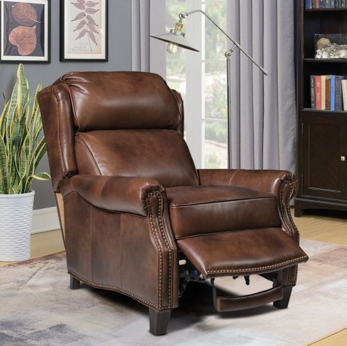 BarcaLounger® Meade Worthington Cognac Leather Manual Recliner-3