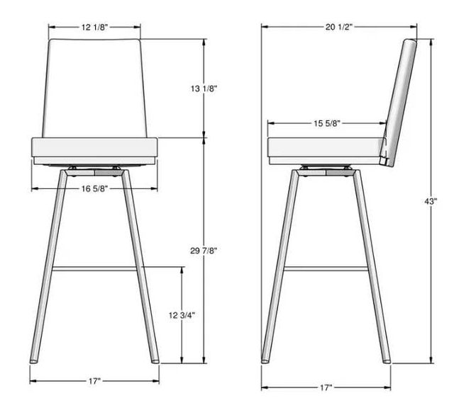 Amisco Customizable Linea Swivel Bar Stool-1