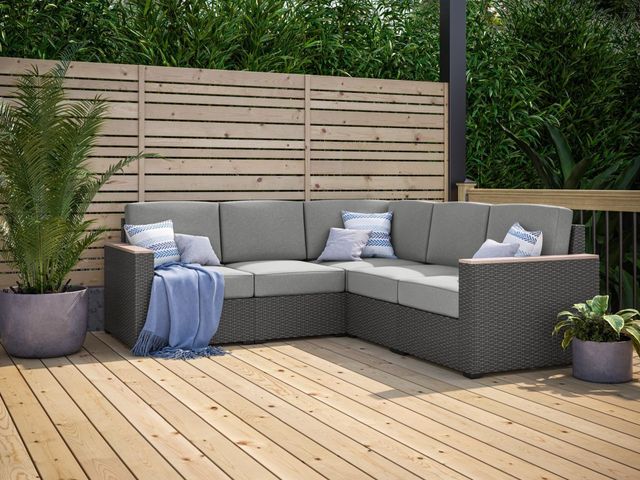 homestyles® Boca Raton Brown Outdoor 5-Seat Sectional-4