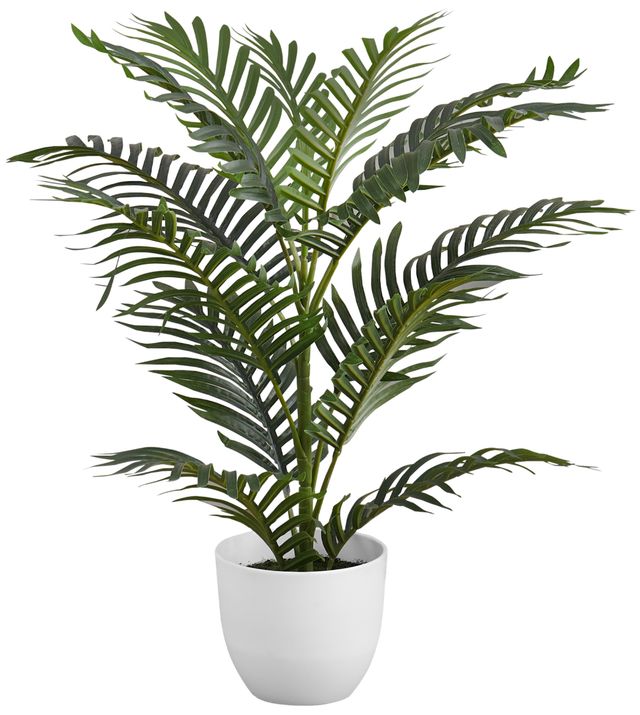 Monarch Specialties Inc. Green/White 28" Tall Artificial Potted Palm Tree-0