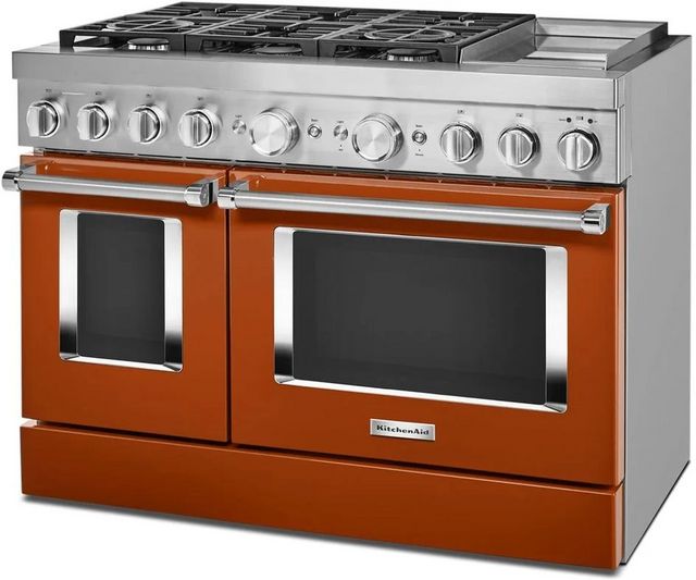 KitchenAid® 48" Scorched Orange Pro Style Dual Fuel Range with Griddle-3
