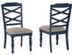 Powell® Trimble 2-Piece Beige/Navy Blue Dining Side Chair Set-3