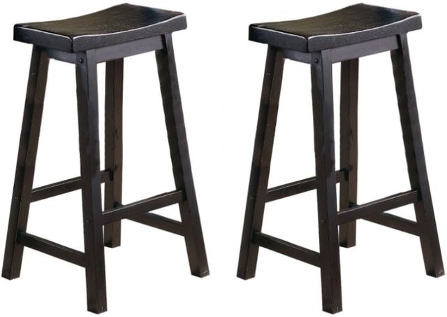 Homelegance® Saddleback Black Pub Height Stool-2