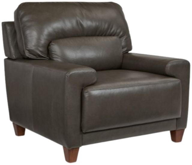 La-Z-Boy® Draper Pewter Leather Chair-0