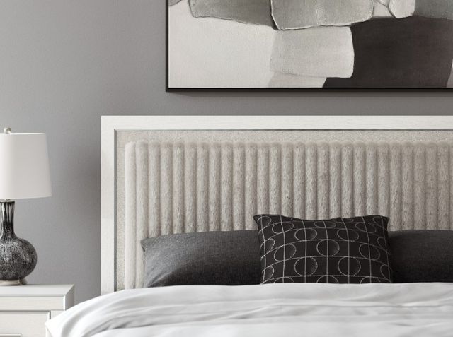 Signature Design by Ashley® Birmonton White King Upholstered Panel Headboard-2