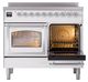 Ilve® Nostalgie II Noblesse 40'' White Pro Style Induction Range with Chrome Trim-4