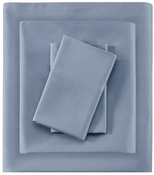 Olliix by Madison Park 525 Thread Count Blue Queen Cotton Rich Sheet Set-0