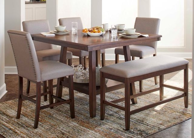 American Wholesale Furniture Seneca 6-Piece Brown Dining Set-0