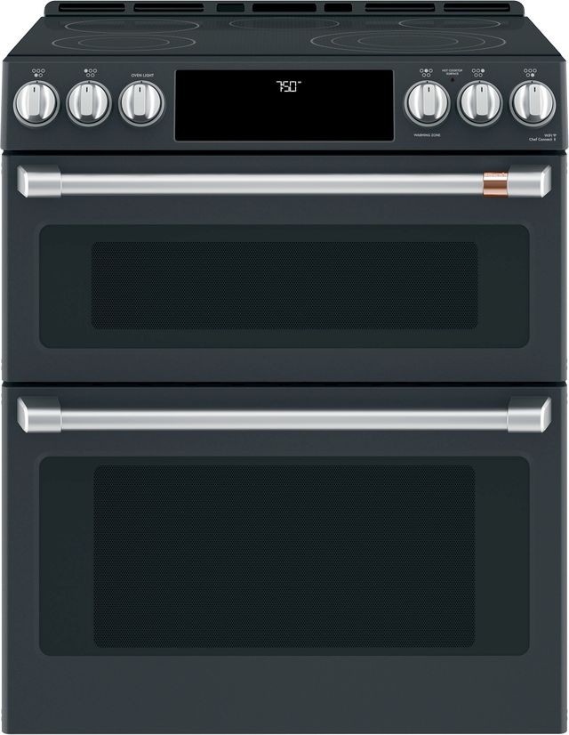 Café™ 30" Matte Black Slide In Double Oven Electric Range-0