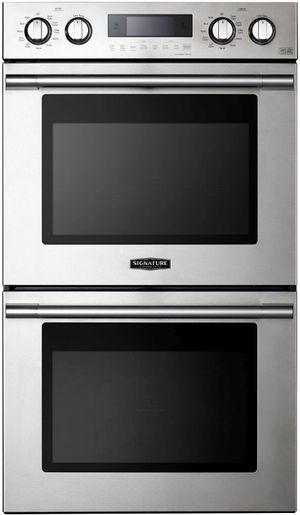 front view of the Signature Kitchen Suite 30" Stainless Steel Electric Built In Double Oven