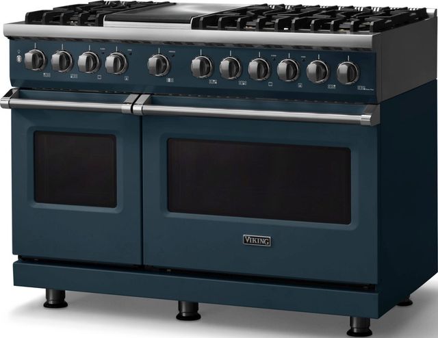 Viking® 5 Series 48" Squall Pro Style Dual Fuel (NG) Range with Polished Chrome Trim-3