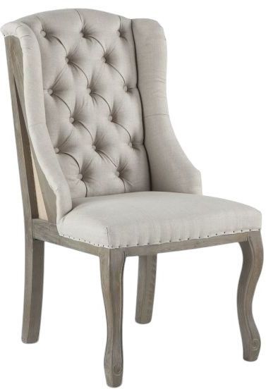 Home Trends & Design Upholstered Dining Off-White Canvas Satine Dining Chair-0