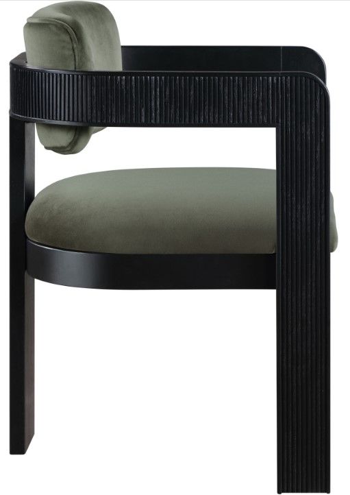 Meridian Furniture Sacha Green/Black Velvet Dining Chair-3