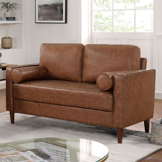 Furniture of America® Horgen 2-Piece Cognac Sofa Set-2