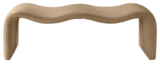 Meridian Furniture Willow Tan Vegan Leather Bench-1