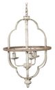 A & B Home Distressed White Iron 3-Light Chandelier-0