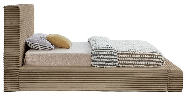 Meridian Furniture Dexter Taupe Twin Upholstered Panel Bed-2