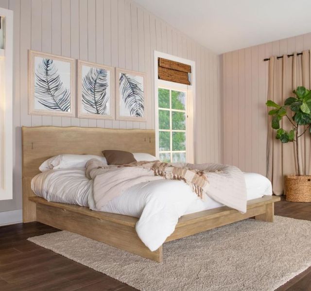 Coaster® Stillwater Weathered Oak California King Platform Panel Bed-1
