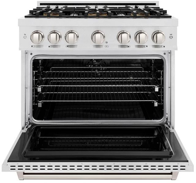 ZLINE 36" 5.2 cu. ft. Dual Fuel Range with 6 Burner DuoPro™ Cooktop and Electric Convection Oven in Satin Stainless Steel -1