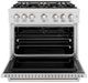 ZLINE 36" 5.2 cu. ft. Dual Fuel Range with 6 Burner DuoPro™ Cooktop and Electric Convection Oven in Satin Stainless Steel -1