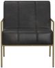 International Furniture Direct Aragon Black/Blacksmithing Gold Accent Chair-2