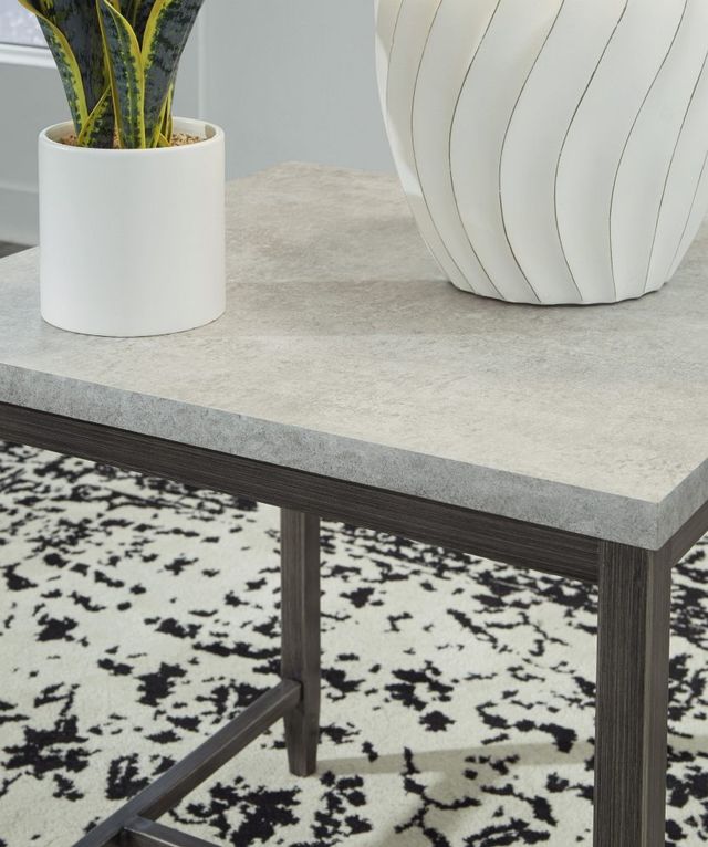 Signature Design by Ashley® Shybourne Gray Ottoman Coffee Table with Aged Bronze Base -3